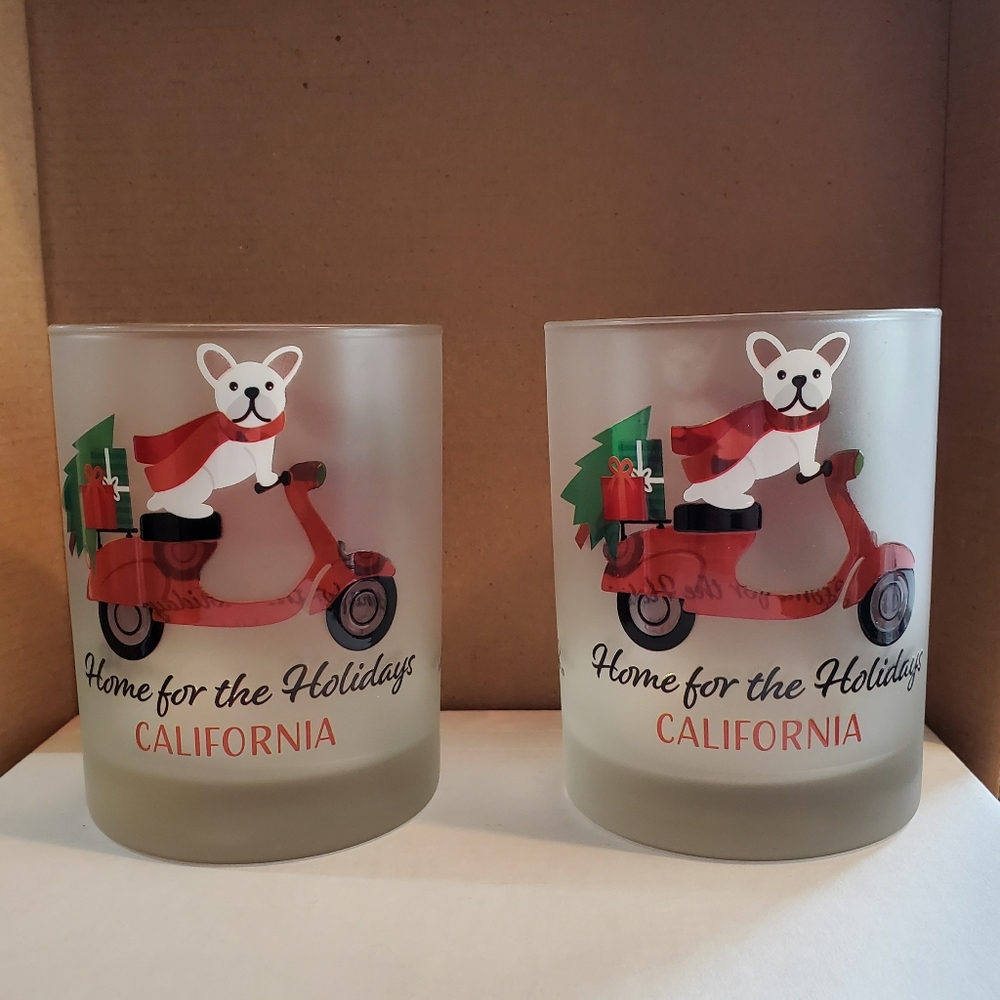 Set of 2 Christmas drinking glasses